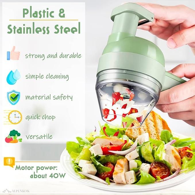 4-in-1 Automatic Vegetable Slicer & Chopper — Fast Prep Kitchen Gadget